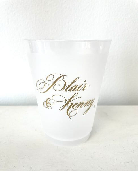 Personalized Frost Flex Cups with Initial + Bamboo Border - 16 oz •  Calliespondence