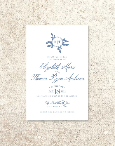Print Type: Letterpress / Paper Thickness: Single Ply (standard) / Quantity: 45