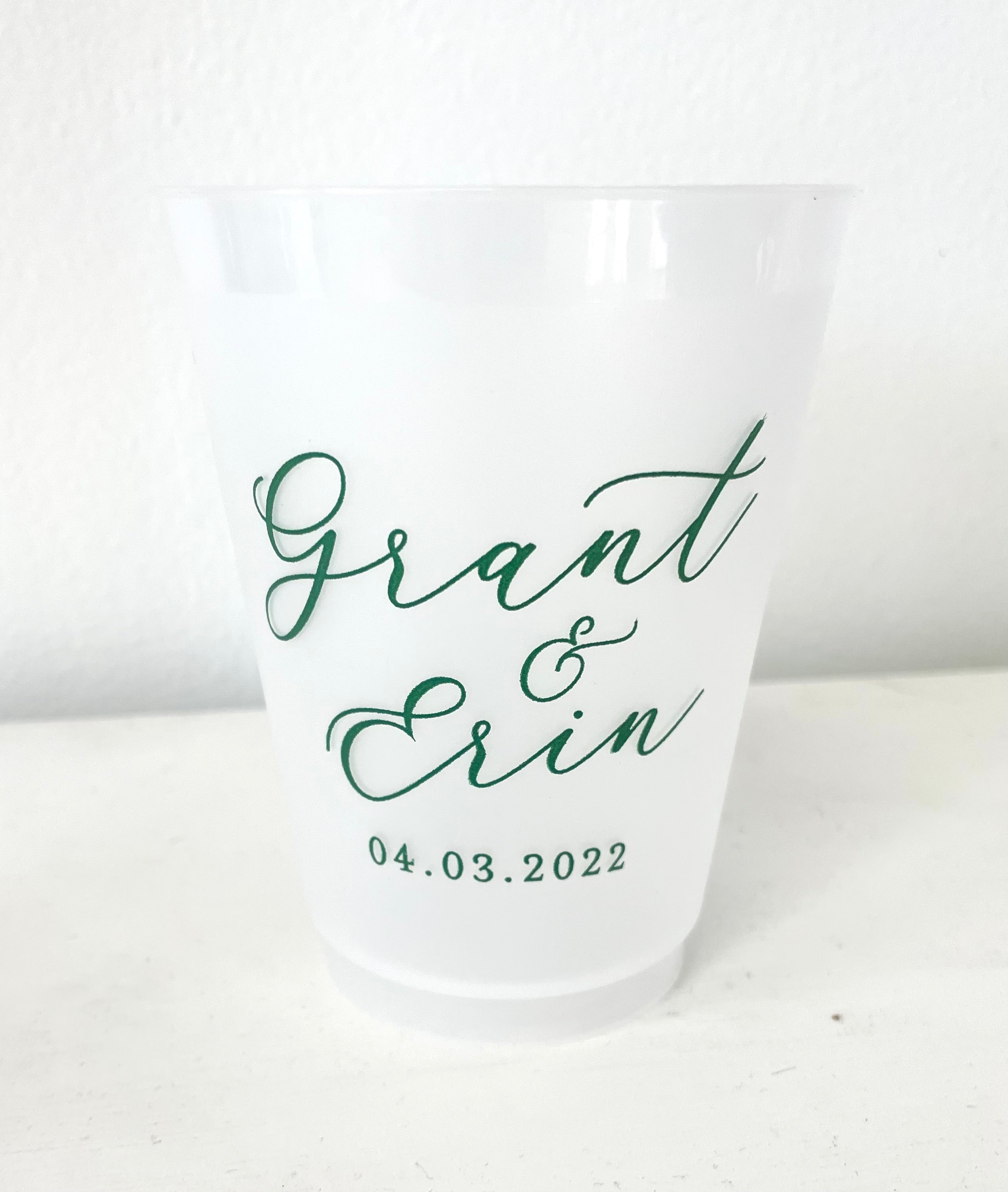 Names and Date, Custom 16 oz. Frost Flex Cups – LaneLove Paper Co.